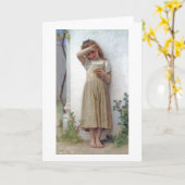 Little Girl, Bouguereau Karte (Gelbe Blume)