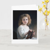 Little Girl, Bouguereau Karte (Gelbe Blume)