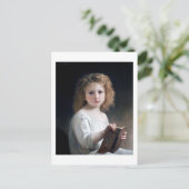 Little Girl, Bouguereau Postkarte (Stehend Vorderseite)