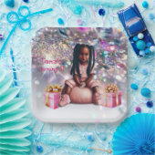 Little Girl Brown Skin Bling Party Pappteller (Party)
