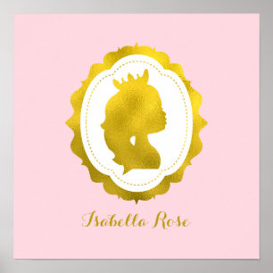 Little Girl Cameo Wall Art Poster