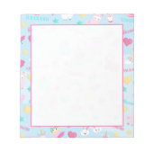 Little Girl Cute Llamacorn Pastel Pattern Notizblock (Vorderseite)