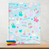 Little Girl Cute Llamacorn Pastel Pattern Notizblock