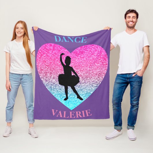 Little Girl Dance Fleece Blanket mit ihrem Namen (Beispiel)