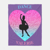 Little Girl Dance Fleece Blanket mit ihrem Namen (Vorderseite)
