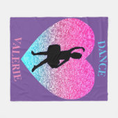 Little Girl Dance Fleece Blanket mit ihrem Namen (Vorderseite (Horizontal))