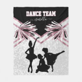Little Girl Dance Team Black, White und Rose Pink Fleecedecke (Vorderseite)