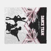 Little Girl Dance Team Black, White und Rose Pink Fleecedecke (Vorderseite (Horizontal))