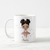 Little Girl Dancing Ballerina Princess, Rose Gold Kaffeetasse (Links)
