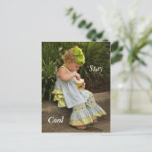 Little Girl Eating Icecream Postkarte (Stehend Vorderseite)