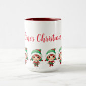 Little Girl Elf Xmas angepasst Tasse (Zentrum)