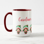 Little Girl Elf Xmas angepasst Tasse (Links)