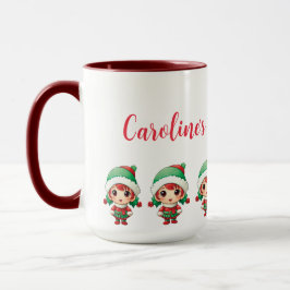 Little Girl Elf Xmas angepasst Tasse