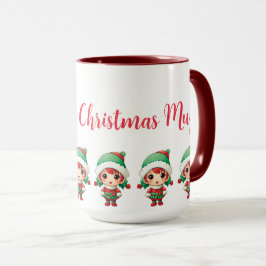 Little Girl Elf Xmas angepasst Tasse