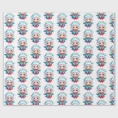 Little Girl Elf Xmas Magic Geschenkpapier (Flach)