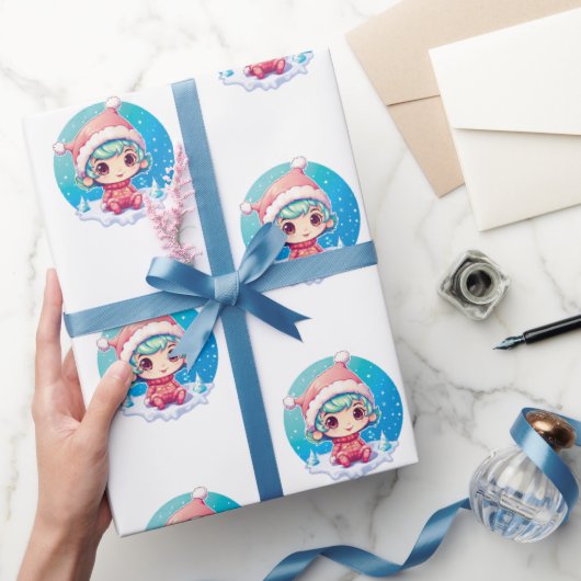 Little Girl Elf Xmas Magic Geschenkpapier (Schenken)
