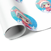 Little Girl Elf Xmas Magic Geschenkpapier (Rolleneckpunkt)