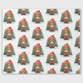 Little Girl Elf Xmas Magic Geschenkpapier (Flach)