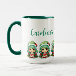 Little Girl Elf Xmas Magie individuell angepasst Tasse