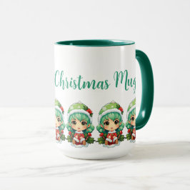Little Girl Elf Xmas Magie individuell angepasst Tasse