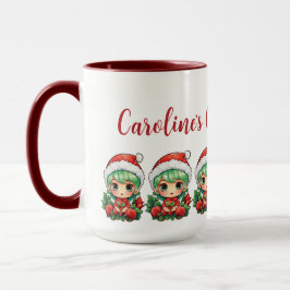 Little Girl Elf Xmas Magie individuell angepasst Tasse