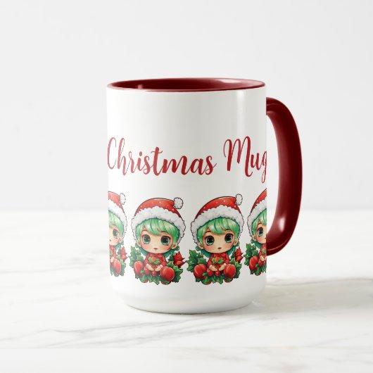 Little Girl Elf Xmas Magie individuell angepasst Tasse (VorderseiteRechts)