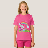 Little Girl Fairy Princess mit Regenbogen und Burg T-Shirt (Vorne ganz)