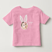 Little Girl Foto mit sonnigen Ohren und Name Oster Kleinkind T-shirt (Vorderseite)
