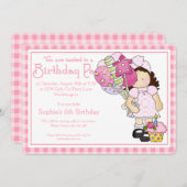 Little Girl Geburtstagsparty Einladung Country Gir (Vorne/Hinten)