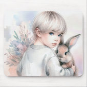 Little Girl Holding a Bunny Mousepad (Vorne)