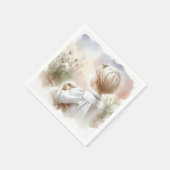 Little Girl Holding a Bunny Serviette (Ecke)