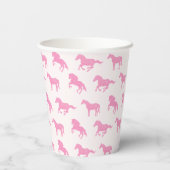 Little Girl Horse Lover Pink Glitter Birthday Pappbecher (Rückseite)