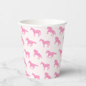 Little Girl Horse Lover Pink Glitter Birthday Pappbecher (Vorderseite)
