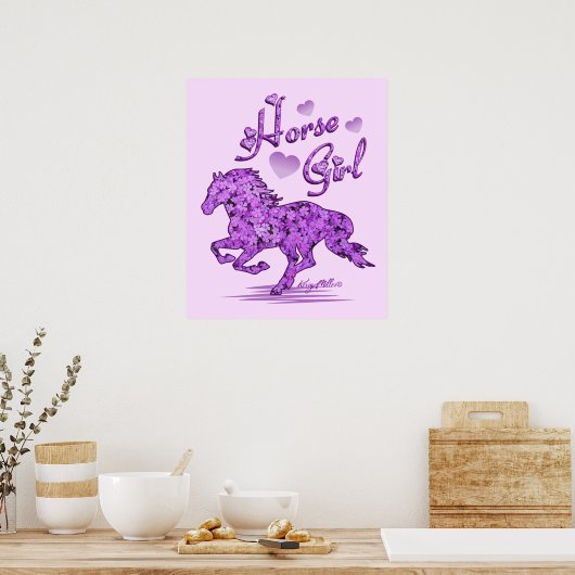 Little Girl Horse Poster (Küche)