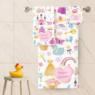 Little Girl Hübsch Princess Fairy Tale Muster Badhandtuch Set