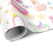 Little Girl Hübsch Princess Fairy Tale Muster Geschenkpapier (Rolleneckpunkt)