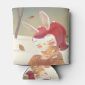 Little Girl Hugging Deer Dosenkühler (Rückseite)