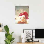 Little Girl Hugging Deer Poster (Heimbüro)