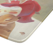 Little Girl Hugging Deer Schneidebrett (Ecke)