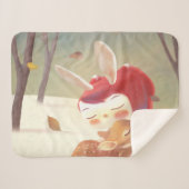 Little Girl Hugging Deer Sherpadecke (Vorderseite (Horizontal))