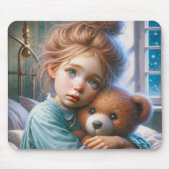 Little Girl Hugging Teddy Bear Mousepad (Vorne)