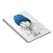 Little Girl In Blue Hat 3-Dimensional Sketch Notizblock (Rechte Seite)