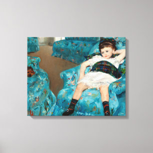 Little Girl in einem blauen Sessel von Mary Cassat Leinwanddruck