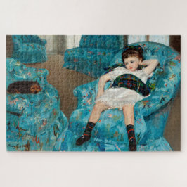 Little Girl in einem blauen Sessel von Mary Cassat Puzzle