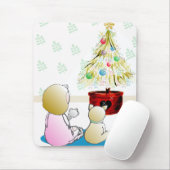Little Girl in Nightgown Christmas Eve Mousepad (Mit Mouse)