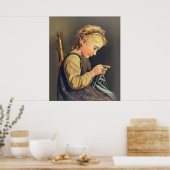Little Girl Knitting Poster (Küche)