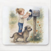 Little Girl Mailing a Letter Mousepad (Vorne)