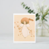 Little Girl mit Blätter (ca. 1861-1897) Postkarte (Stehend Vorderseite)