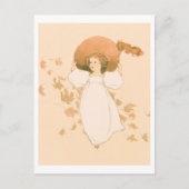 Little Girl mit Blätter (ca. 1861-1897) Postkarte (Vorderseite)