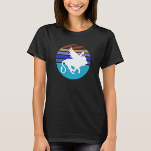 Little Girl mit ihrem Wingled Lion Fantasie-Retter T-Shirt